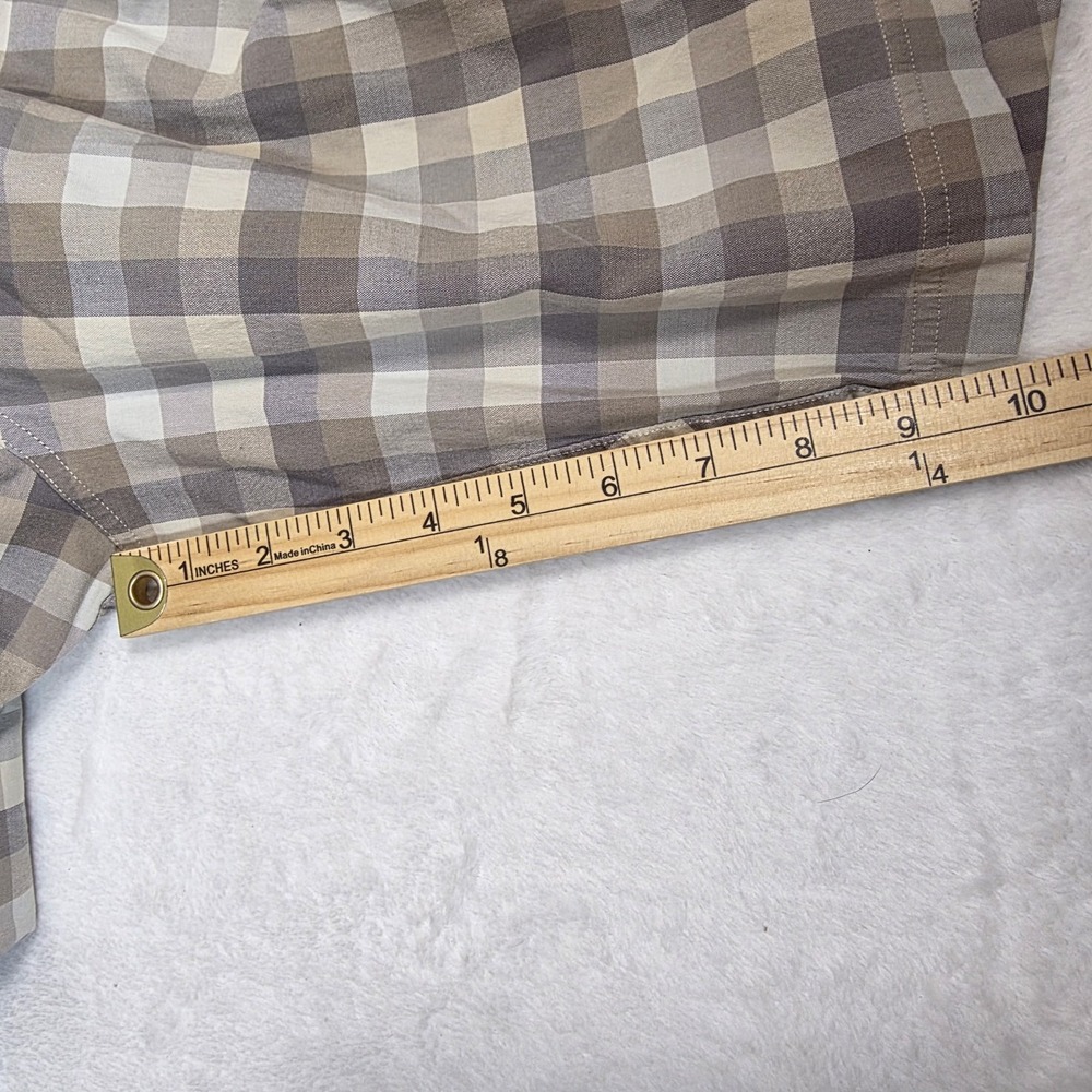 Lululemon Commission Men Sz 36 GRAY BEIGE plaid shorts 10.5" - Picture 7 of 8